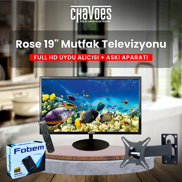 Chavoes Rose 19" Televizyon-monitör Uydu Alıcısı Askı Aparatı 49 Ekran 12v Full Hd Karavan - Tekne ürün görseli 1