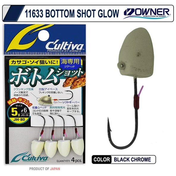 Owner Cultiva 11633 Bottom Shot Glow Lrf Jighead ürün görseli 1