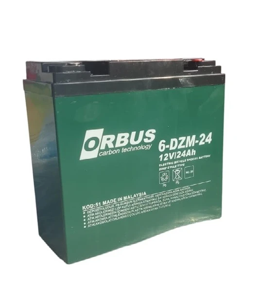 ORBUS 12V 24 AMPER (DİK) ELEKTRİKLİ BİSİKLET AKÜSÜ ürün görseli 1
