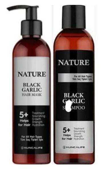 Huncalife Nature Siyah Sarımsaklı Şampuan-350 ml ve saç kremi ürün görseli 1