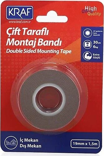 KRAF MONTAJ BANDI CIFT TARAFLI EXTRA GUCLU 19X1.5 ürün görseli 1