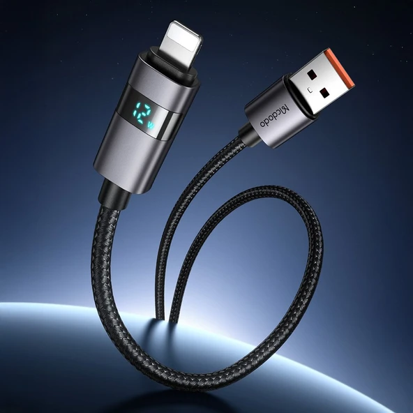 Mcdodo CA-6490 3A Usb iPhone Hızlı Şarj Kablosu 1.2M -Siyah ürün görseli 1