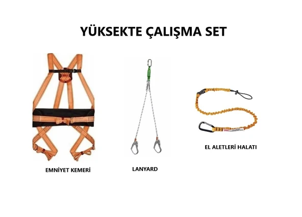 Yüksekte Çalışma Set (Emniyet Kemeri-Lanyard-Tool Lanyard) ürün görseli 1