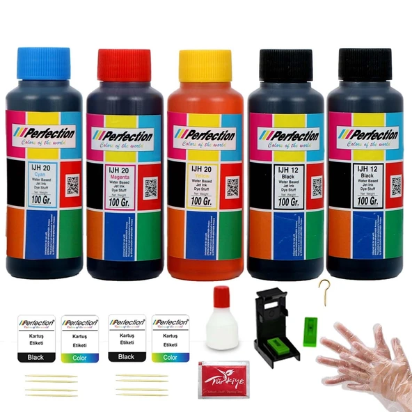 Perfection HP Deskjet 4278 Kartuş Uyumlu Dolum Seti 5x100 gr. Aparatlı+Solüsyonlu ürün görseli 1