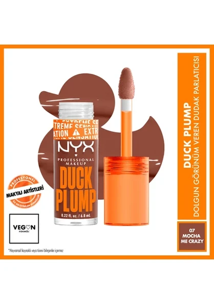 NYX Professional Makeup Duck Plump Dolgun Görünüm Veren Dudak Parlatıcısı - 07 Mocha Me Crazy ürün görseli 1