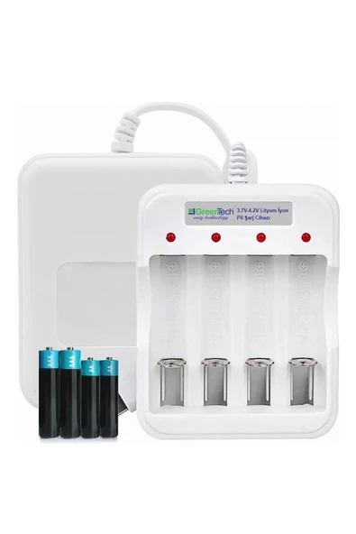 Greentech Pil Şarj Cihazı (Dört Yuvalı) - 1.2V Ni-Mh / Ni-Cd AA / AAA / GT-BC04 ürün görseli 1
