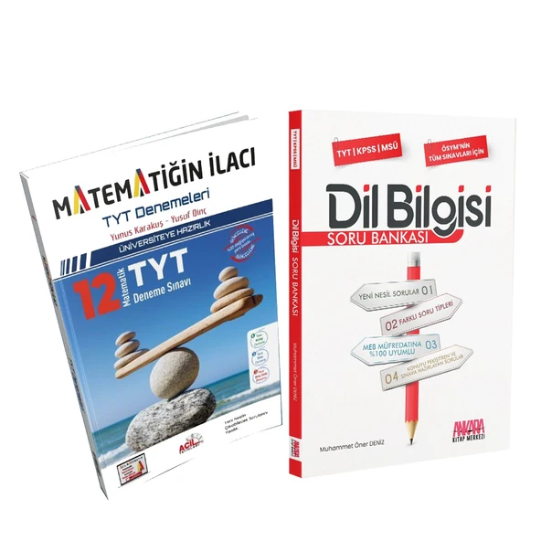 Acil Yayınları TYT Matematiğin İlacı Denemeleri ve AKM Dil Bilgisi Soru Bankası Seti 2 Kitap ürün görseli 1