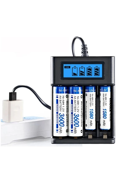 Greentech Pil Şarj Cihazı (Dört Yuvalı) - 1.2V Ni-Mh / Ni-Cd AA / AAA / GT-BC03 ürün görseli 1