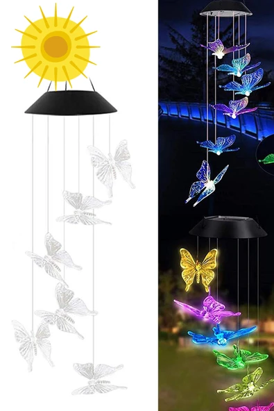 Greentech Güneş Enerjili Renk Geçişli Kristal Kelebek Aydınlatma / GT-SL08 ürün görseli 1