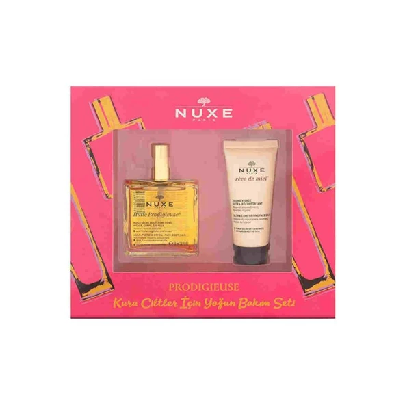 Nuxe Huile Prodigieuse 50 ml + Reve De Miel Ultra Comforting Face Balm 30 ml Set ürün görseli 1