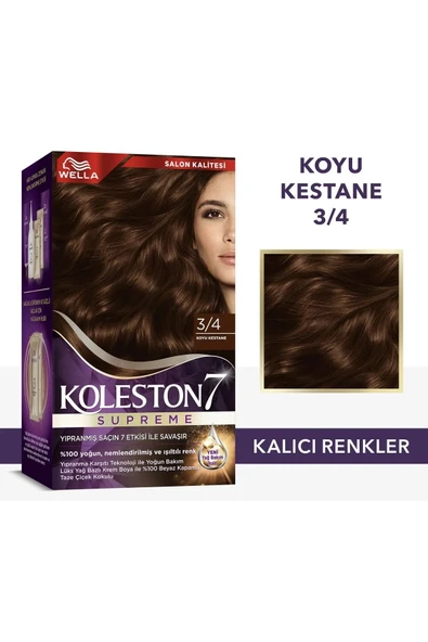Wella Koleston Supreme Saç Boyası 3/4 Koyu Kestane ürün görseli 1