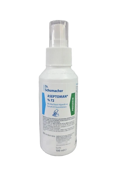 Dr.Schumacher Aseptoman %72 Alkol Bazlı Hijyenik El Dezenfektanı 100ml ürün görseli 1