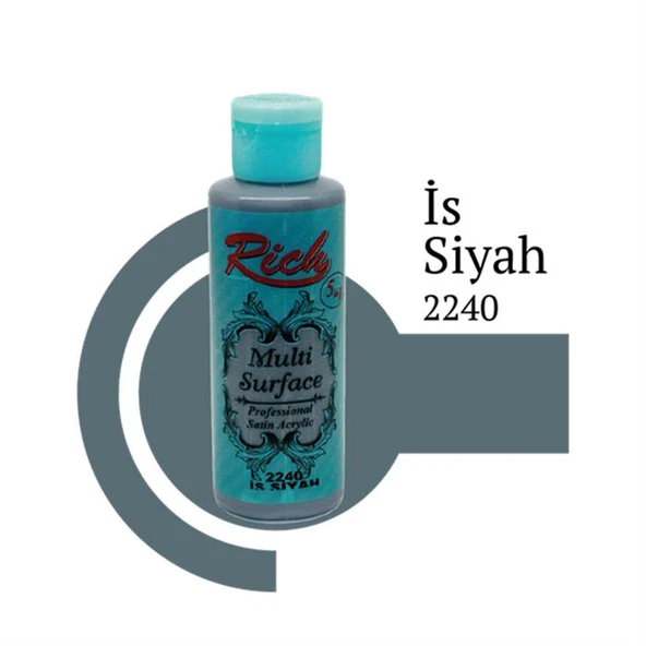 Rich Multi Surface Akrilik Boya 120ml 2240 Is Siyah ürün görseli 1
