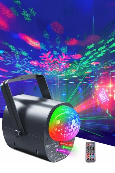 Quenlite QD-14 Renkli 3in1 Sahne Led Efekt ve Lazer Işık 16 Çeşit Desen ürün görseli 1