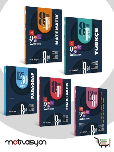 8. Sınıf Türkçe-Matematik-Paragraf-Fen Bilimleri- TC İnkilap Tarihi ve Atatürkçülük Deneme Seti 5 Eser ürün görseli 1