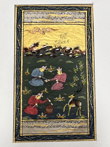 Asillerin Yemek Hazırlığı Adlı El Yapımı Minyatür Resim 20,5x12 cm ürün görseli 1