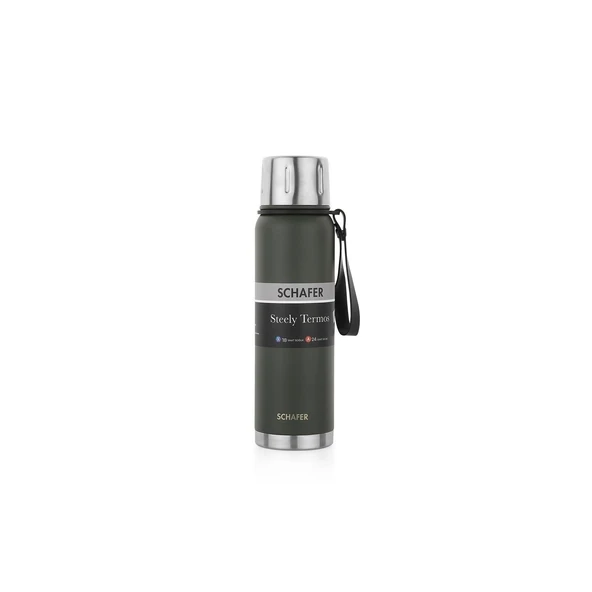 Schafer Çelik Termos 750 ML Yeşil Renk - Resim 2