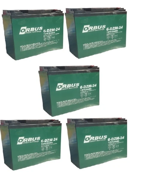 ORBUS 12V 24 AMPER (DİK) ELEKTRİKLİ BİSİKLET AKÜSÜ  5'lü PAKET ürün görseli 1