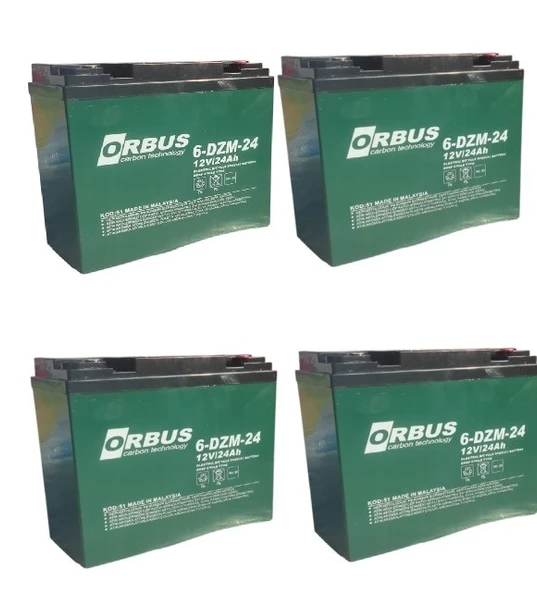 ORBUS 12V 24 AMPER (DİK) ELEKTRİKLİ BİSİKLET AKÜSÜ  4'lü PAKET ürün görseli 1