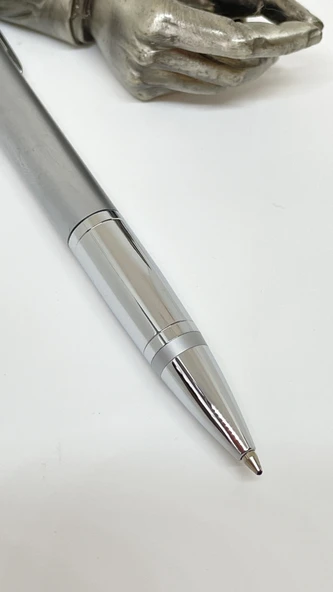 DivitPen  Silver Matte Twist Tükenmez Kalem - Resim 3