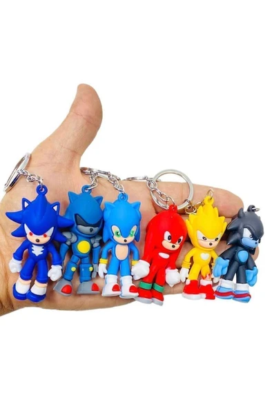 Sonic Ve Arkadaşları Karakter Slikon Anahtarlık 6lı ürün görseli 1