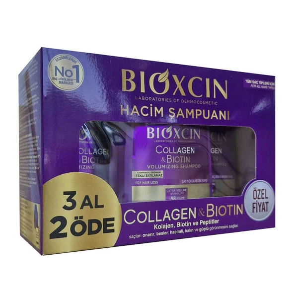 Bioxcin Collagen & Biotin Hacim Şampuanı 300 ml - 3 Al 2 Öde ürün görseli 1