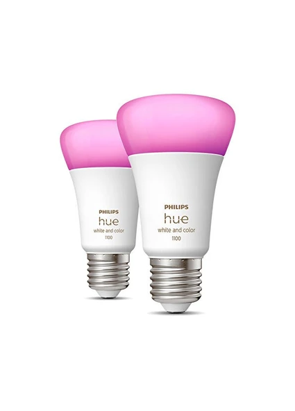Philips Hue 9-75W Renkli Akıllı Ekopaket E27 Bluetooth Özellikli 2'li Ampul ürün görseli 1