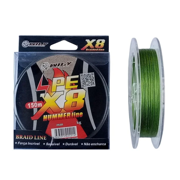 Wily Hummer 8X 0,08mm 150m İp Misina Yeşil ürün görseli 1