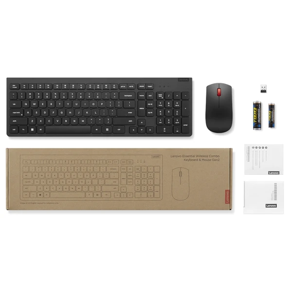 LENOVO ESSENTIAL 4X31N50744 KABLOSUZ SIYAH Q KLAVYE+MOUSE GEN2 ürün görseli 1