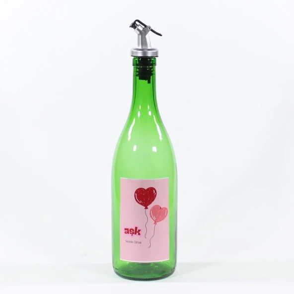 Sevgililer Günü Konseptli Sosluk Yeşil 750 ml (Akıtıcılı) Kalp Balonlar ürün görseli 1