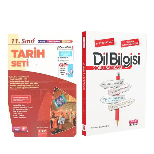 Çap Yayınları 11. Sınıf Tarih Anadolu Seti ve AKM Dil Bilgisi Soru Bankası Seti 2 Kitap ürün görseli 1