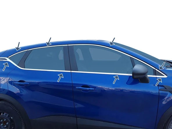 AUTOGP Renault captur cam çerçevesi kenar çıtası krom tamtur 2021+ 18 parça ürün görseli 1