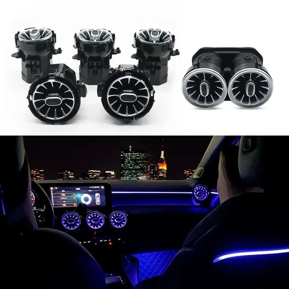 AUTOGP Mercedes cla w118 airwent havalandırma menfez seti ledli ambiyans 2018+ 64 renk ön arka ürün görseli 1