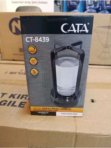 Cata CT-8439 Vegas Şarjlı Masa Lambası SİYAH ürün görseli 1