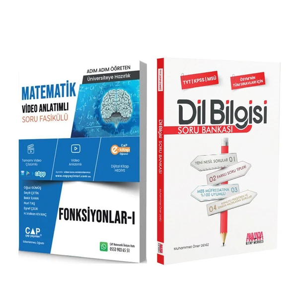 Çap Yayınları Matematik Fonksiyonlar 1 ve AKM Dil Bilgisi Soru Bankası Seti 2 Kitap ürün görseli 1