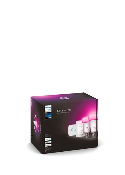Philips Hue 9-75W Renkli Kumandalı E27 Bluetooth Özellikli 2'li Akıllı Başlangıç Seti ürün görseli 1