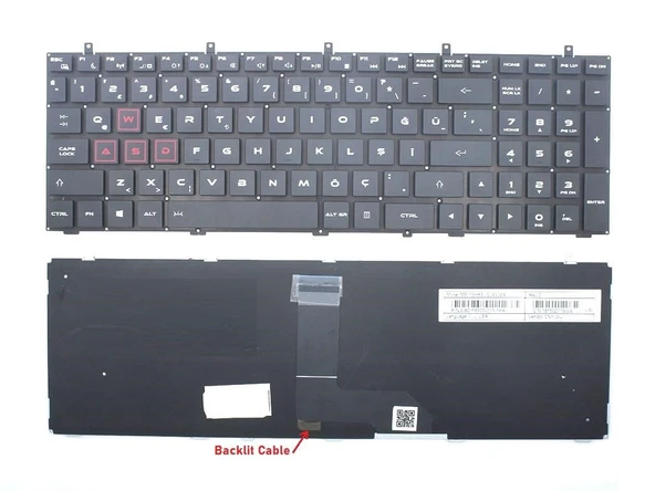 Casper Excalibur G850.7700-8TG0P Notebook Klavyesi, Laptop Tuş Takımı (Siyah TR) ışıklı ürün görseli 1