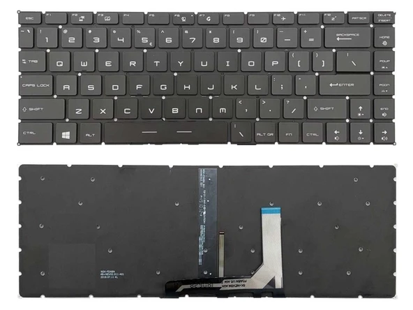 MSI GS65 Stealth 9SF-1443XTR msi Notebook Klavyesi -Siyah-TR- Işıklı-Beyaz Tuş ürün görseli 1