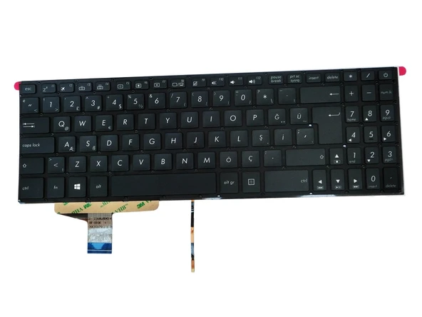 Asus N580VD-DM425T, N580VD-DM516T Klavyesi (Siyah TR) IŞIKLI ürün görseli 1