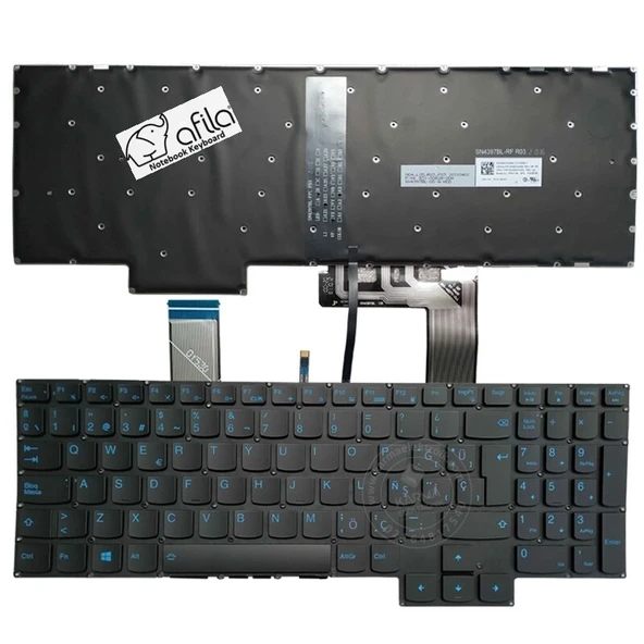 Lenovo 82K100KETX, 82K100CVTX Notebook Klavyesi, Siyah TR - ışıklı Ver.1 Mavi Tuş ürün görseli 1