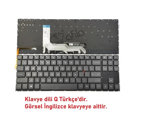 Hp Omen 15-EK1011NT 4H0H9EA Notebook Klavyesi (Siyah TR) ışıklı ürün görseli 1