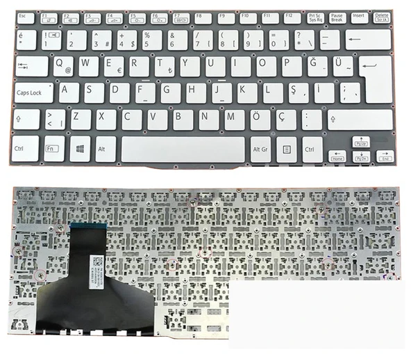 Sony Vaio SVF13N Serisi, SVF13N12SGS, SVF13N12ST  Notebook Klavyesi (Gri TR) ürün görseli 1