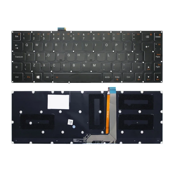 Lenovo Yoga 3 Pro-1370 Notebook Klavyesi - Siyah - TR - Işıklı ürün görseli 1