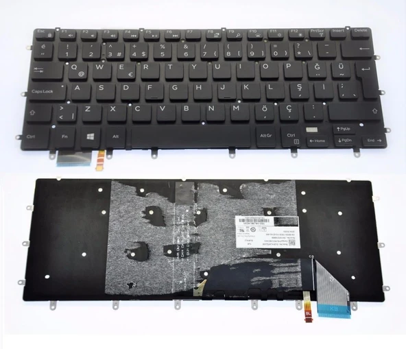 Dell XPS 15 9350 Notebook Klavyesi - Siyah - TR - Işıklı ürün görseli 1