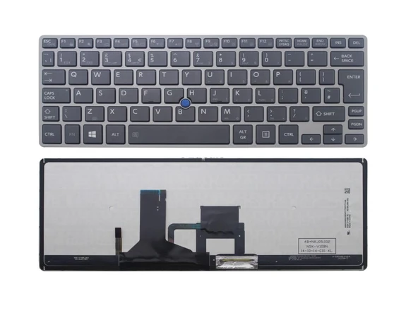 Toshiba Z30-B-12Z Z30-136 Notebook Klavye - Siyah - TR - Işıklı ürün görseli 1