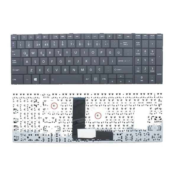 Toshiba C50-B Notebook Klavye - Siyah- TR - Çerçevesiz Tip / NBKL0874 ürün görseli 1