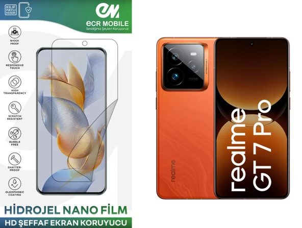 Realme GT 7 Pro ile Uyumlu Hidrojel Ekran Koruyucu Film HD-ŞEFFAF(Tempered Cam Değildir!) ürün görseli 1