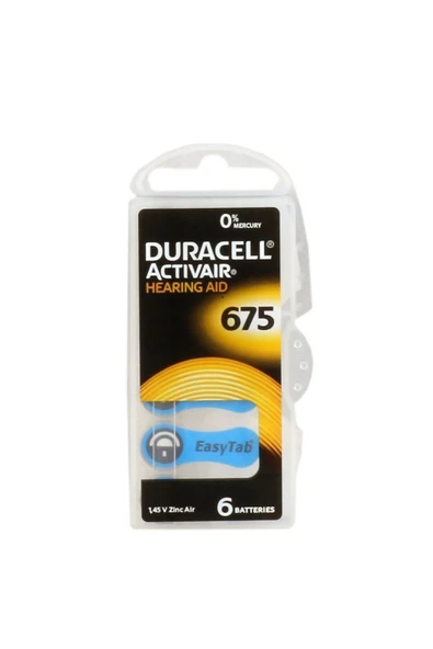 Duracell Activair İşitme Cihazı Pili No: 675 6'lı ürün görseli 1