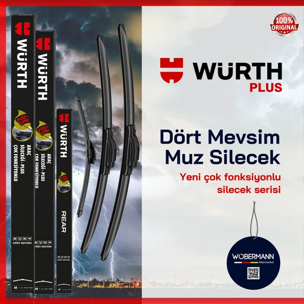 Wöbermann + Würth Nissan Micra K13 2010-2016 Ön Arka Muz Silecek Takımı ürün görseli 1