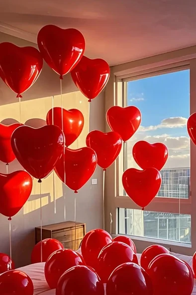 Beysüs Kalpli Kırmızı Lateks Balon 10 adet ürün görseli 1